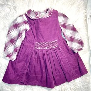 Strasburg Smoked Corduroy Purple Dress